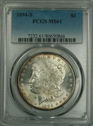 1894-S Morgan Dollar MS61 PCGS