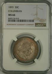 1893 50C Columbian MS66 NGC