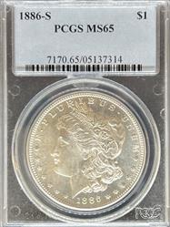 1886-S Morgan Dollar MS65 PCGS