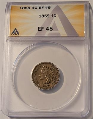 1859 Indian Head Cent XF45 ANACS