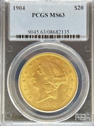 1904 $20 Liberty MS63 PCGS MS64