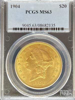 1904 $20 Liberty MS63 PCGS MS64