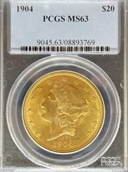 1904 $20 Liberty MS63 PCGS MS67