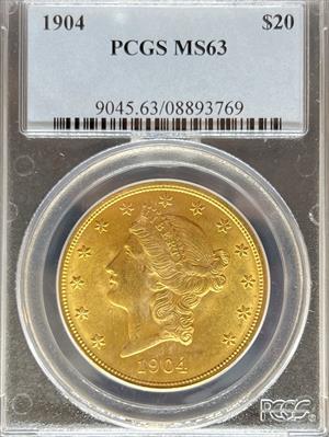 1904 $20 Liberty MS63 PCGS MS67