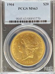 1904 $20 Liberty MS63 PCGS MS65