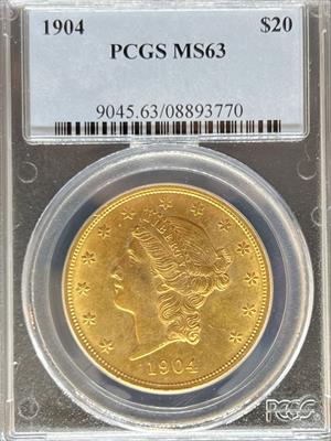1904 $20 Liberty MS63 PCGS MS65