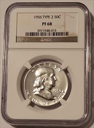 1956 Franklin Half Dollar Type 2 Proof PF68 NGC