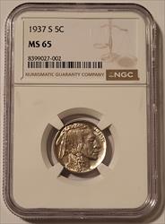 1937 S Buffalo Nickel MS65 NGC