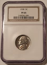 1938 Jefferson Nickel PF65 NGC Low Proof Mintage