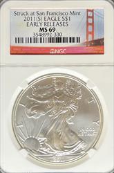 2011-S Silver Eagle MS69 NGC Early Release