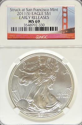 2011-S Silver Eagle MS69 NGC Early Release