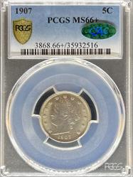 1907 Liberty Nickel MS66+ PCGS CAC