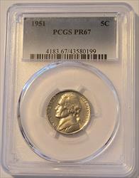 1951 Jefferson Nickel PR67 PCGS Low Proof Mintage
