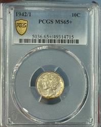 1942/1 Mercury Dime MS65+ PCGS