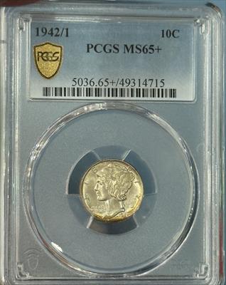 1942/1 Mercury Dime MS65+ PCGS