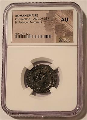 Roman Empire Constantine I AD 307-337 BI Reduced Nummus AU NGC