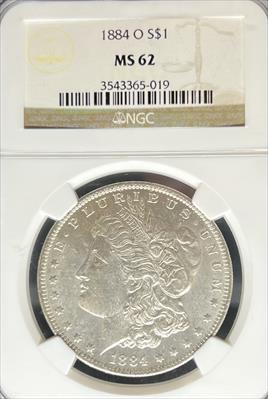 1884-O Morgan Dollar MS62 NGC