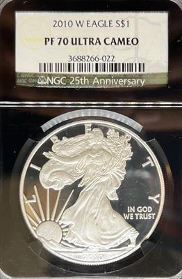 2010-W Silver Eagle PF70UCAM NGC Black Core