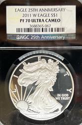 2011-W Silver Eagle PF70UCAM NGC Black Core