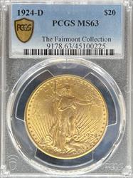 1924-D $20 St Gaudens MS63 PCGS