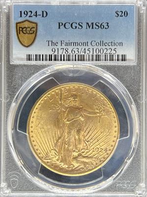 1924-D $20 St Gaudens MS63 PCGS