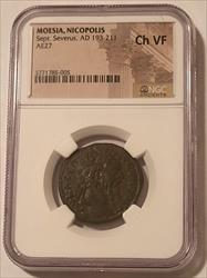 Roman Empire  Moesia - Nicopolis Septimius Severus AD 193-211 AE27 Ch VF NGC