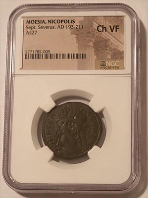 Roman Empire Moesia - Nicopolis Septimius Severus AD 193-211 AE27 Ch VF NGC