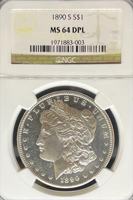 1890-S Morgan Dollar MS64DMPL NGC