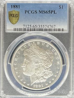 1881 Morgan Dollar MS65PL PCGS