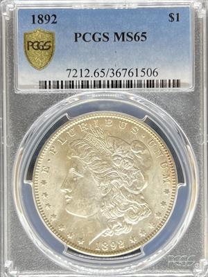 1892 Morgan Dollar MS65 PCGS