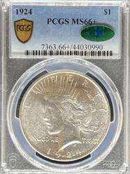 1924 Peace Dollar MS66+ PCGS CAC