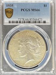 1935 Peace Dollar MS66 PCGS