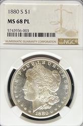1880-S Morgan Dollar MS68PL NGC