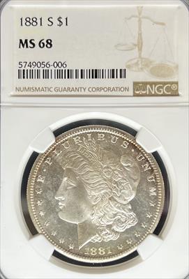 1881-S Morgan Dollar MS68 NGC