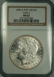 1887/6 Morgan Dollar MS62 NGC Vam 2 Top 100