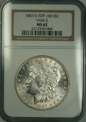 1887/6 Morgan Dollar MS62 NGC Vam 2 Top 100