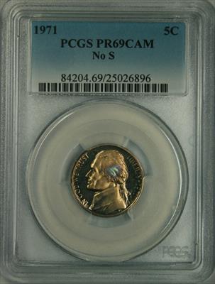 1971 No S Jefferson Nickel PR69CAM PCGS