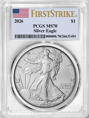 2026 Silver Eagle MS70 PCGS First Strike ***PREORDER FOR JANUARY