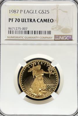 1987 G$25 Eagle PF70UCAM NGC