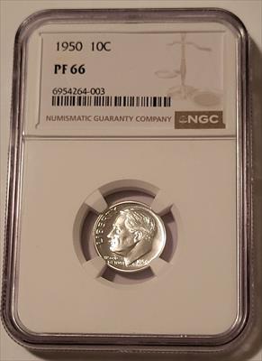 1950 Roosevelt Dime PF66 NGC Low Proof Mintage