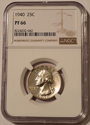 1940 Washington Quarter PF66 NGC Low Proof Mintage