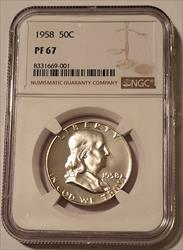 1958 Franklin Half Dollar Proof PF67 NGC