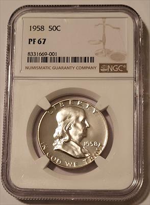 1958 Franklin Half Dollar Proof PF67 NGC