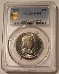 1952 Franklin Half Dollar MS65 PCGS GSH Toned