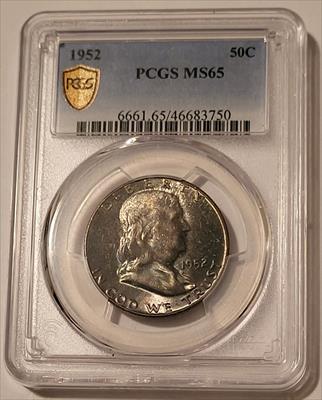 1952 Franklin Half Dollar MS65 PCGS GSH Toned