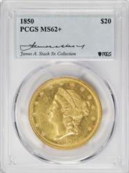1850 $20 Liberty MS62+ PCGS