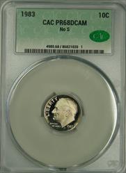 1983 No S Roosevelt Dime PR68DCAM CACG