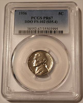 1956 Jefferson Nickel DDO FS-102 Proof PR67 PCGS