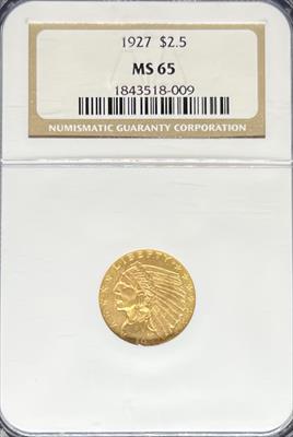 1927 $2.5 Indian MS65 NGC