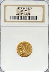 1925-D $2.5 Indian MS65 NGC